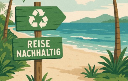 Nachhaltiger Tourismus in der Dominikanischen Republik - Öko-Hotel mit Palmen und Strand